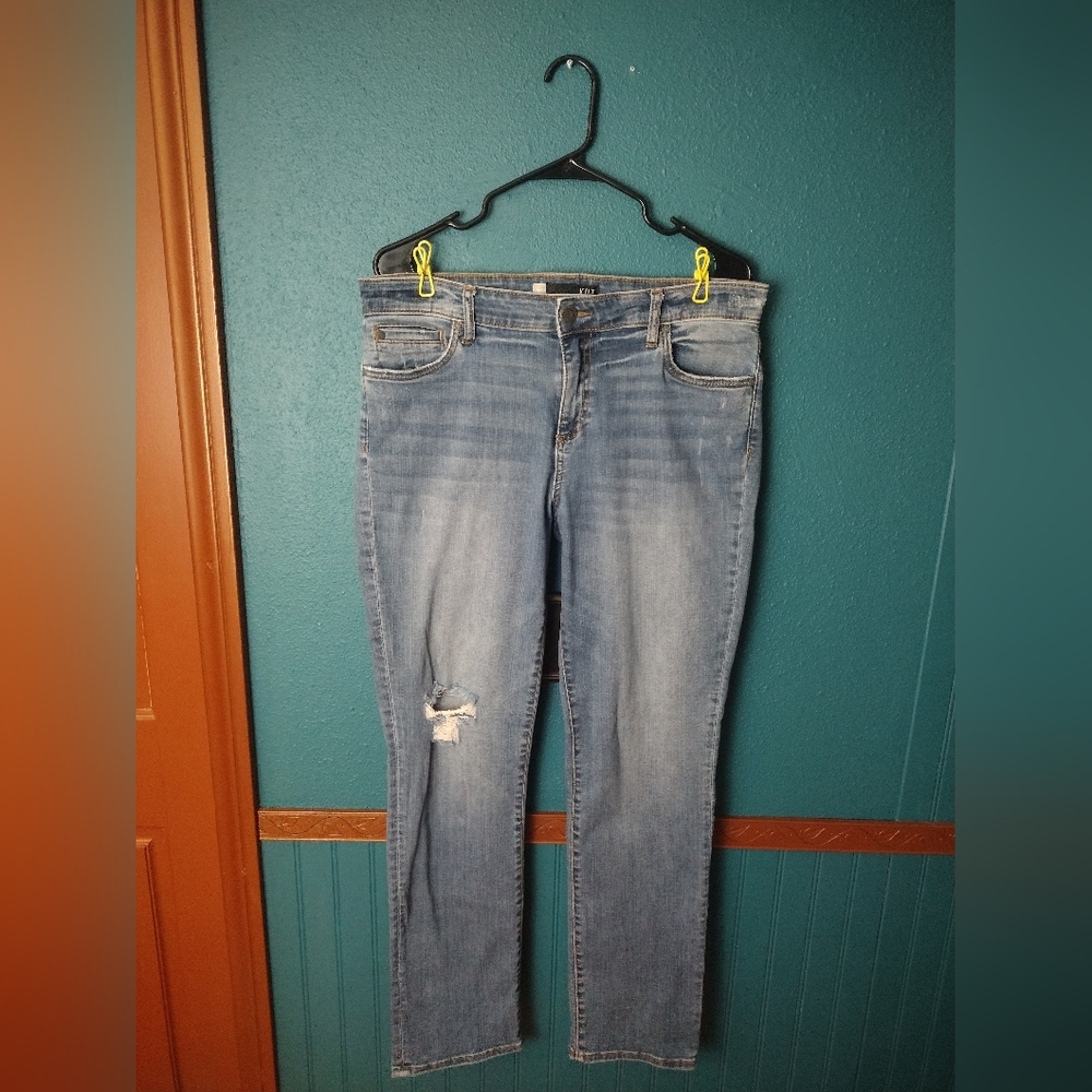 Kut From The Kloth Catherine Boyfriend High Waisted Distressed Jeans